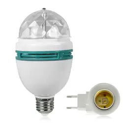 Bombilla LED RGB giratoria automática para escenario, proyector láser de 3W para fiesta, discoteca, DJ, bola mágica, luz colorida para decoración del hogar, E27