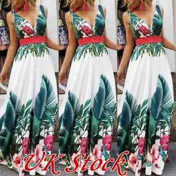 

Fashion Sexy Bohemian Women's Boho Long Dresses Ladies Summer Beach Floral Maxi Dress Fashion Hot New Female Dress