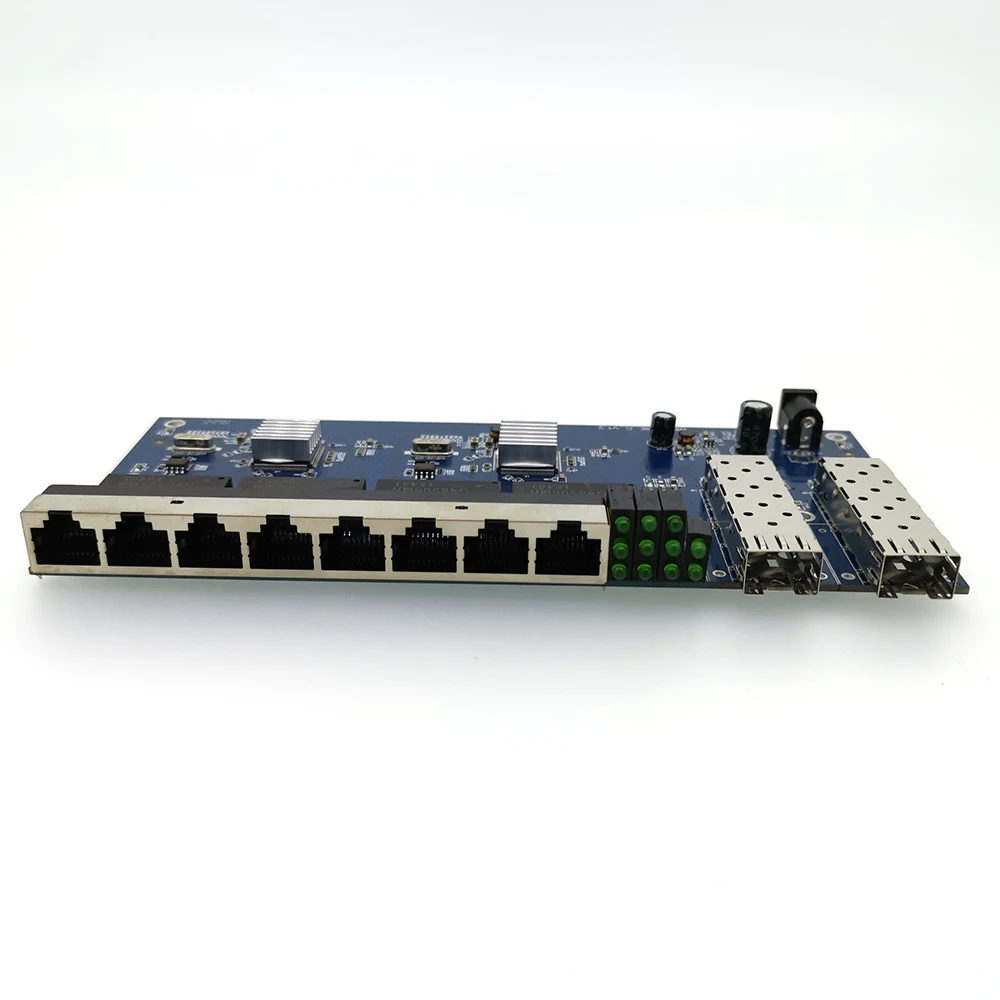 2SFP8E 10/100/1000M Gigabit Ethernet-коммутатор Ethernet волоконно-оптический 8* RJ45 2* SFP 1,25G Волоконно Порты и разъёмы блок печатных плат