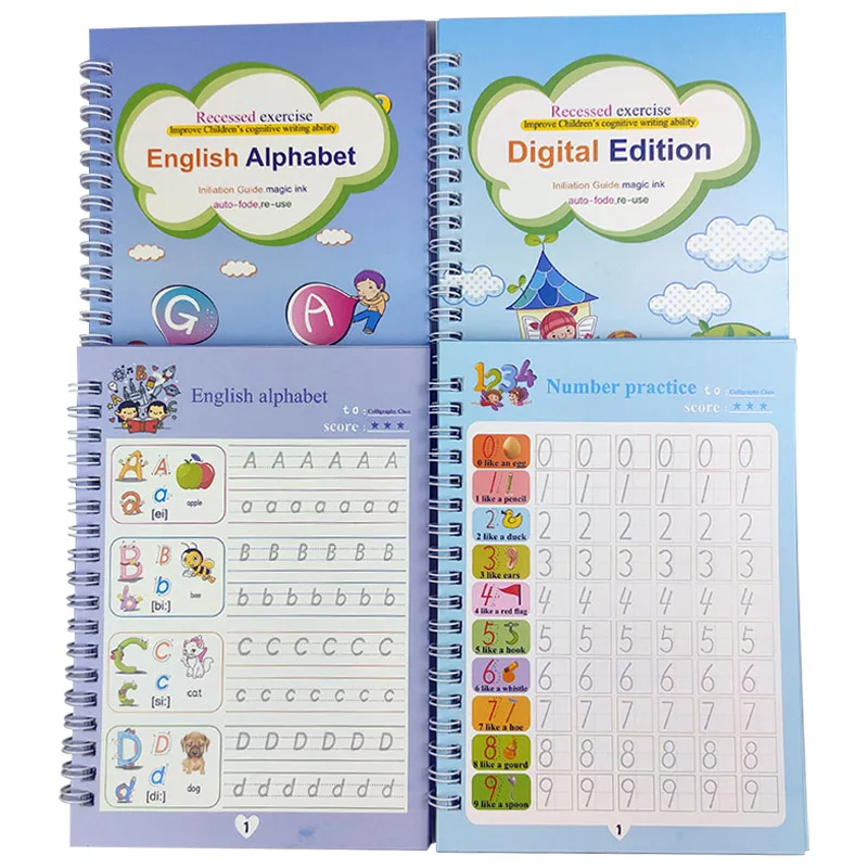 Learning Books for Children Spanish Calligraphy Notebook English