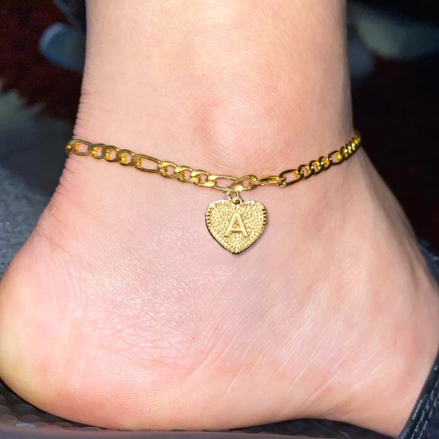 Initial Ankle Bracelets For Women Men, 18k Gold Silver Figaro Cuban Link Anklet  Bracelet For Women Teen Girls, Custom Name Gold Anklet With Initials L |  Fruugo BH