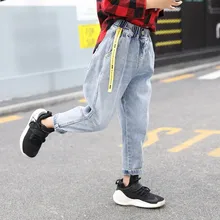 Г. Трендовые ковбойские джинсы свободного кроя для девочек среднего и большого размера в Корейском стиле модные ковбойские брюки для девочек западный стиль