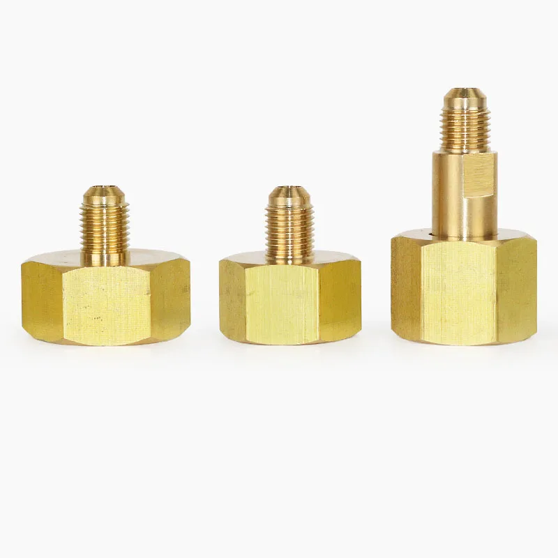 1/4 SAE brass fitting Air conditioning nitrogen bottle adapter Inch Fluorine Pipe with cap