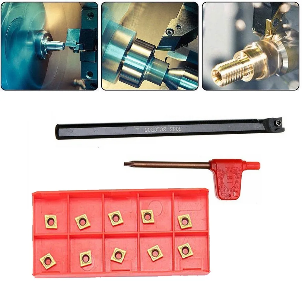 

S08K-Sclcr06 Tool Post Turning Tool Lathe Boring Bar Turning Tool And 10 Ccmt060204-Hm Carbide Blades