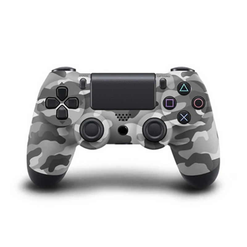 Серый PS4 беспроводной Bluetooth игровой контроллер игровая ручка Вибрационный ремешок сенсорный почерк функция геймпад камуфляж 8 цветов - Цвет: Серый