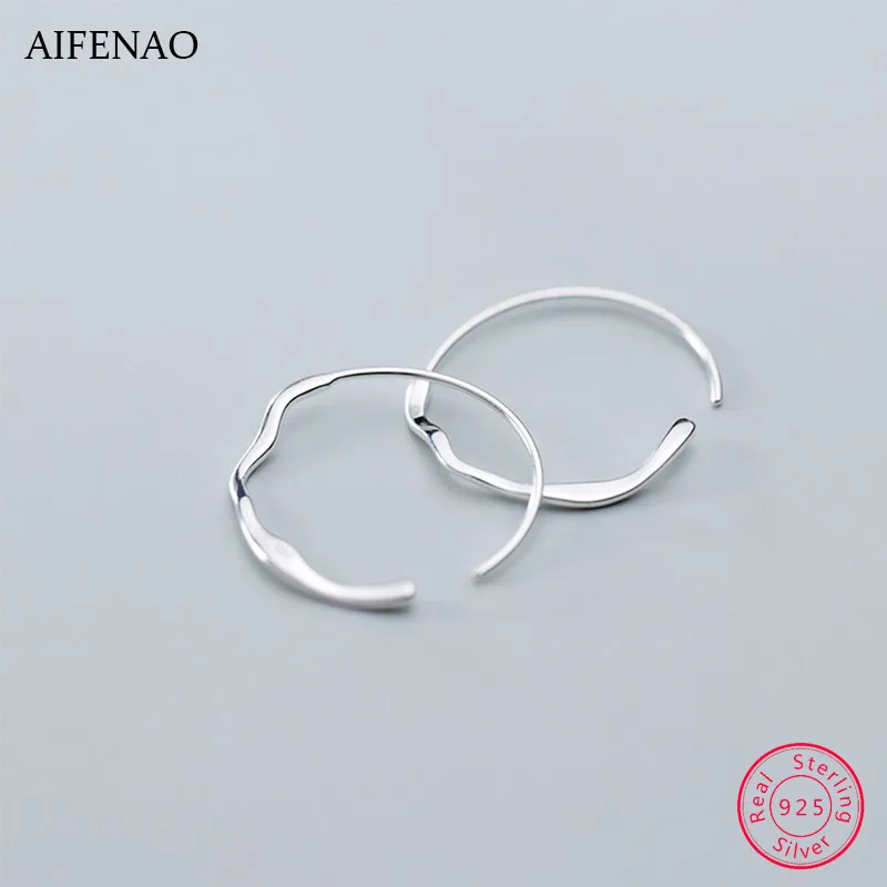 

925 Sterling Silver Hoop Earrings For Women Open Small Circle Metal Twist Earrings Hoops Minimalist Jewelry Wholesale