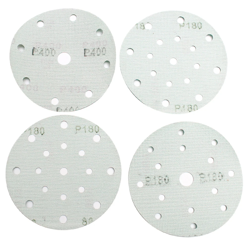 POLIWELL 10PCS 6 Inch Wet Dry Sanding Discs 9/15/17 Hole 60-800 Grit Hook&Loop PET Film Green Sandpaper for Festool Sanding Pad