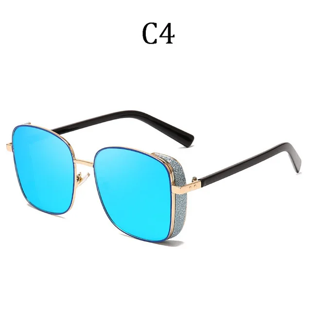 Новые зеркальные солнцезащитные очки oculos Gafas Брендовые мужские и женские солнцезащитные очки для вождения Ретро стимпанк женские мужские UV400 очки - Цвет линз: C4