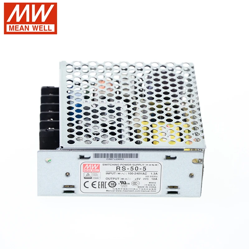 Meam Well RS-50-5 Power Supply 5VDC 10A 