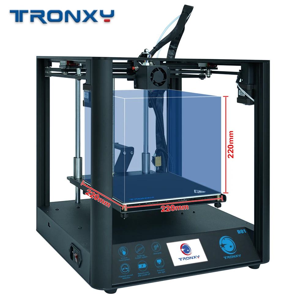

Tronxy D01 3D Printer Kit DIY Core XY Industrial Linear Guide Rail Machine Facesheild 2020 Newest