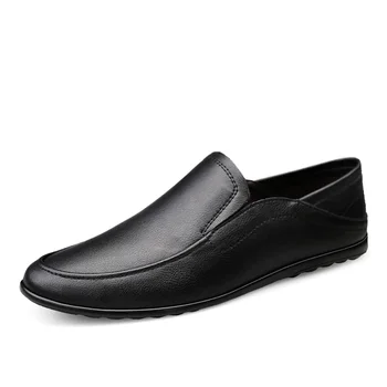 

Men Loafers Brown Black Comfortable Man Fashion Soft Walking Sneakers Slip on Spring Autumn Male Casual Leather Genuine Shoes