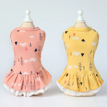 

Pet Dress Dog Cotton Princess Style Breathable Skirt Puppy Summer Clothing Apparel Costume Suitable for Small dogs, Big Dogs