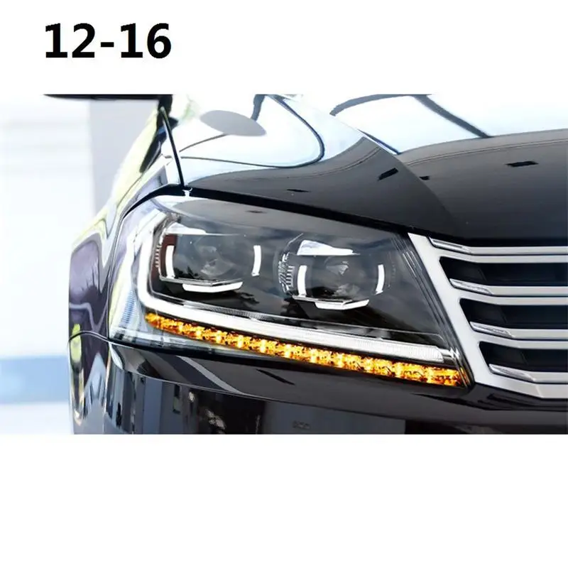 Drl Авто боковой указатель поворота светодиодные наружные дневные ходовые фары автомобильные фары в сборе 12 13 14 15 16 для Volkswagen Magotan