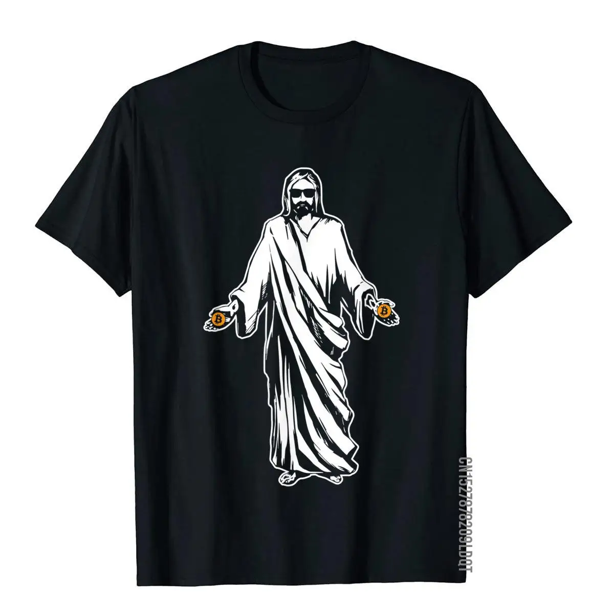 Jesus Bitcoin Funny Cryptocurrency Digital Currency T-Shirt__B13443black