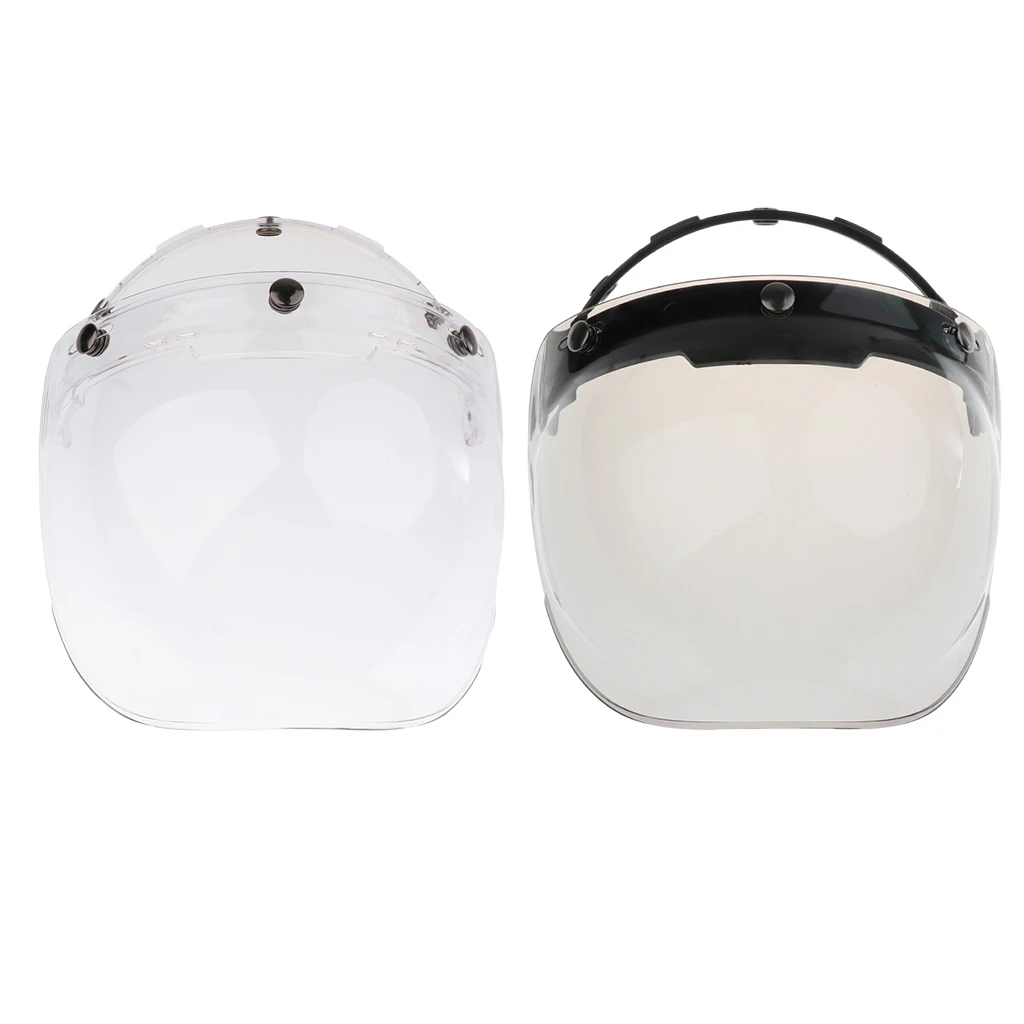 2x 3-Snap Bubble Wind Shield Visor For Universal Motorcycle Helmet