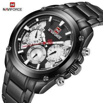 

NAVIFORCE Luxury Sport Men's Watches Casual Business Wristwatch Stainless Steel Waterproof 24 Hour Clock Male Relogio Masculino