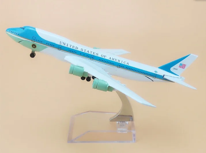 ВВС США one B747-200 Airlines модель самолета 16 см Мужская игрушка подарок на день рождения