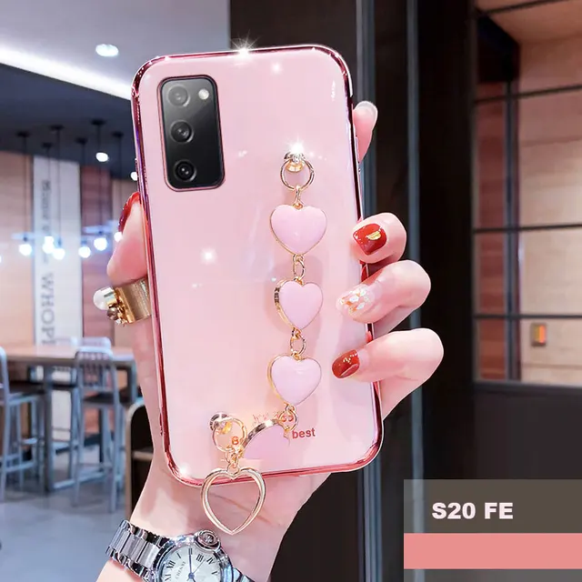 Wrist Bracelet Phone Case For Samsung S20 FE Case Luxury Heart