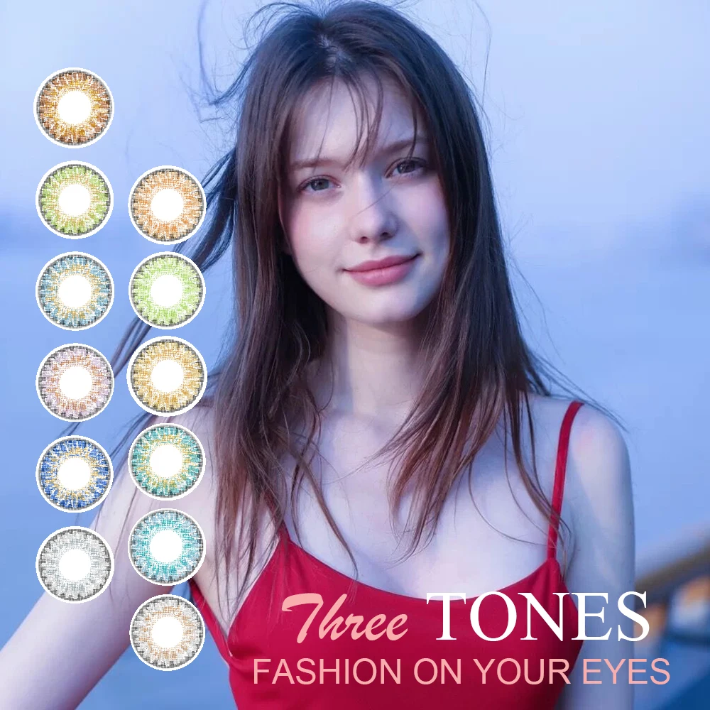 

Natural Look Classic 3Tones Contact Lenses Cosmetic Eye Contact Lens 12 Colors Eye Contact Lenses 2pcs/pair Yearly