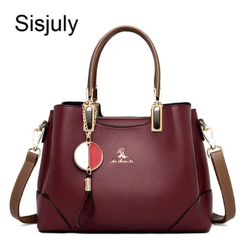 

Sisjuly Retro Cute round Ladies Hand Bag Leather Shoulder Bags for Women 2019 Messenger Totes Bag Women Crossbody Hanbag Bolso
