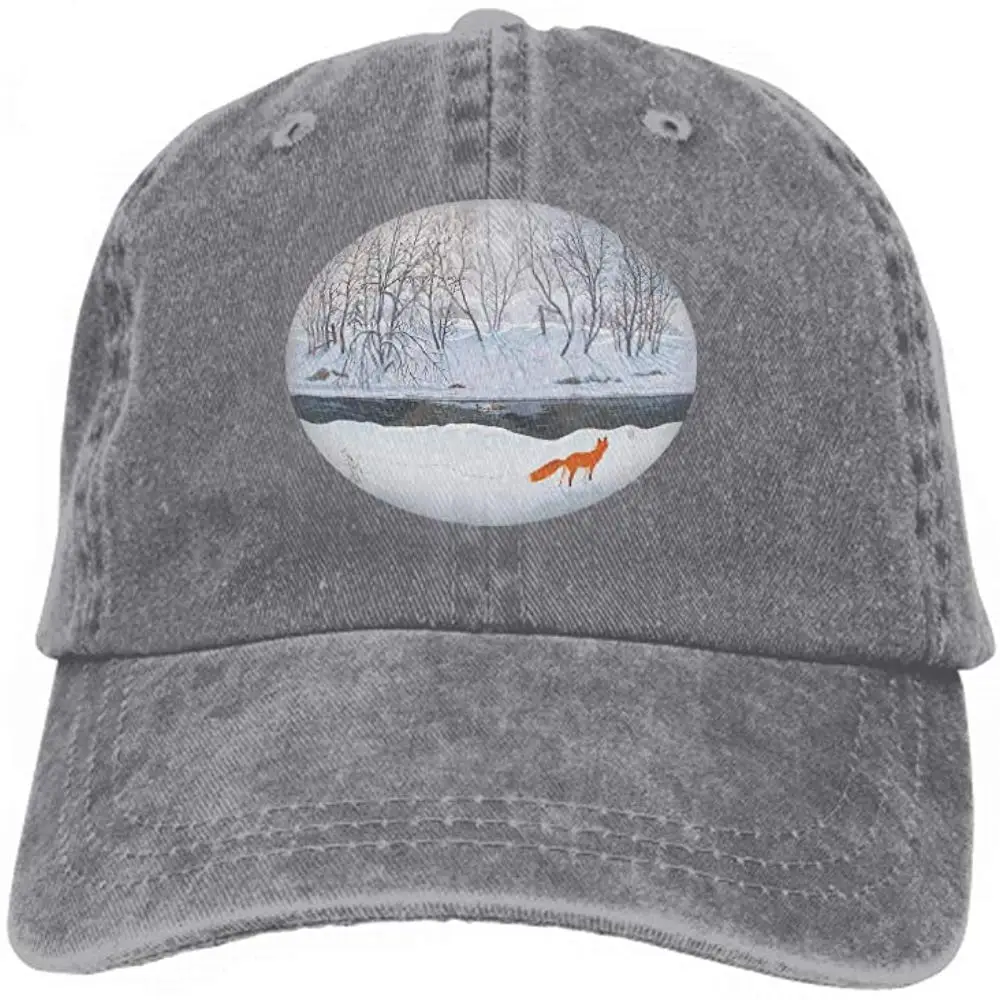Бейсбольная Кепка унисекс для взрослых, Кепка Дальнобойщика, ковбойская Кепка, Спортивная Кепка в стиле хип-хоп, снепбэк, Лисий Зимний лес, Охотничья утка, великолепный серый цвет