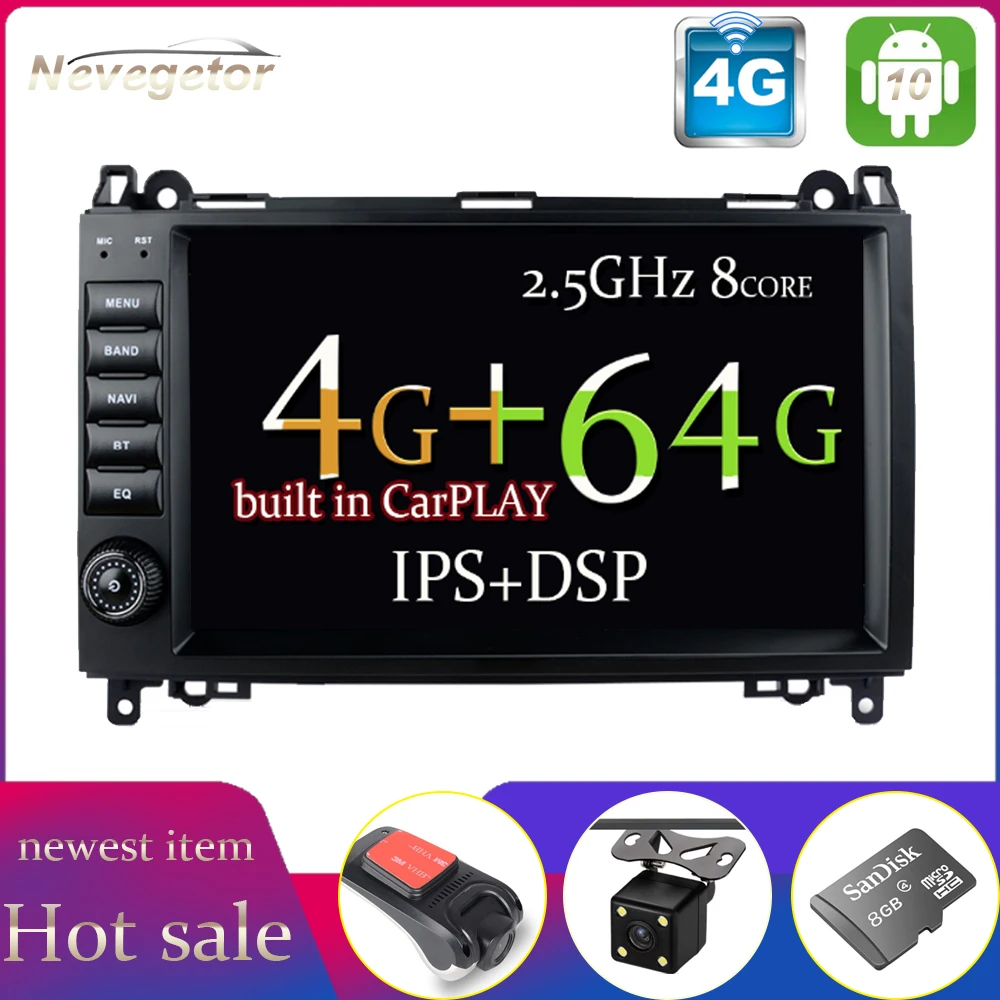 GPS мультимедийный плеер андроид 10 навигации для Mercedes Benz B200 W169 W639 Viano Sprinter DVD Радио