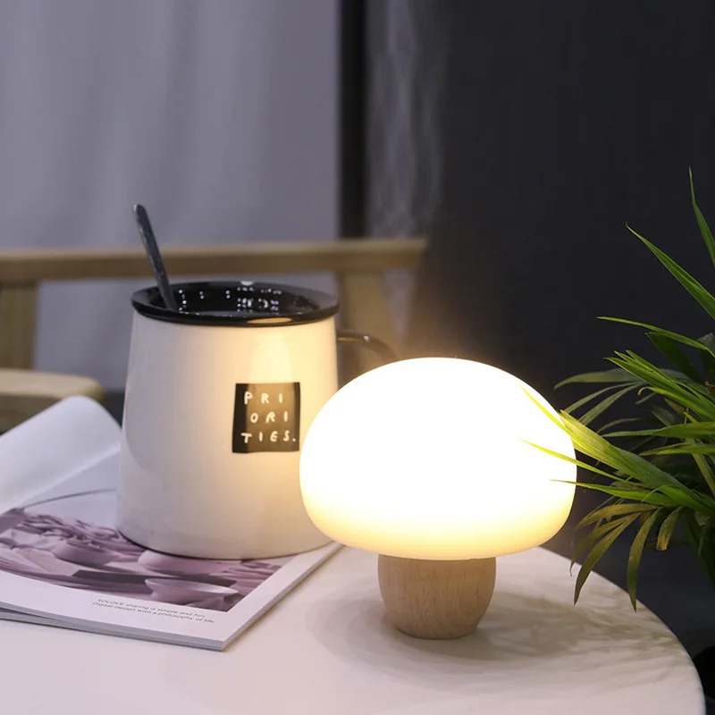 

Mini Led Mushroom Lamp Light Magnetic Usb Night Lights PressSensor Atmosphere Lamp Soft Baby Child Sleeping Bedside Lamp 10002