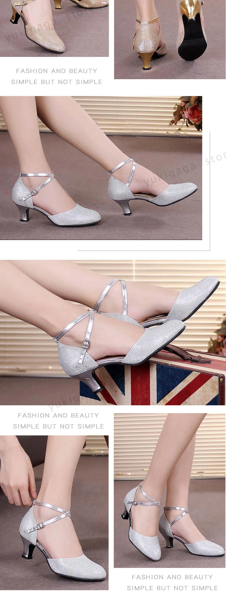 New Latin Dance Shoes for Women/Ladies/Girls/5 Colors/Tango Pole Ballroom Dancing Shoes Heeled 3.5CM And 5CM