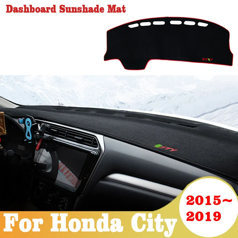 

For Honda City 2015 2016 2017 2018 2019 Car Dashboard Avoid Light Pad Instrument Platform Desk Cover Mats Carpets Accessories