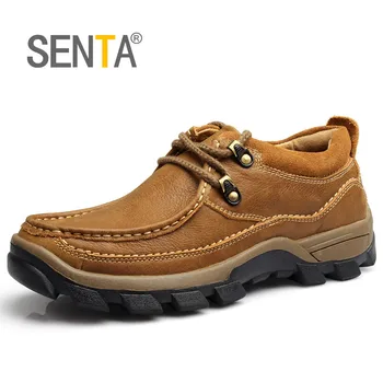 

Genuine Leather Men Hiking Shoes Waterproof Sneakers Outdoor Anti-skid Wear Resistant Climbing Sports Trekking Walking Shoes