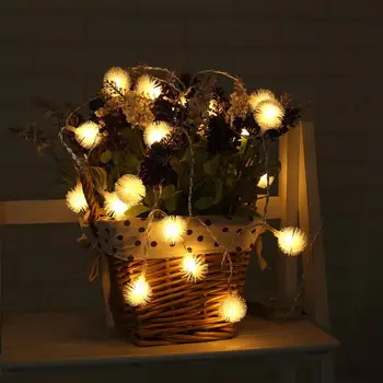 

Light String Pompon Shape Christmas Party Wedding Garden Decorations 2.2M