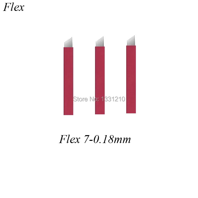 

Flex 7 Diam 0.18mm Red Permanent Makeup Eyebrow flex Tattoo Needles Microblading Blade For Microblading Pen