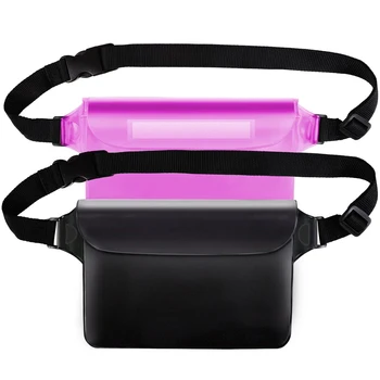 

2pcs Waterproof Pouch Waist Pack Strap Screen Touch Dry Bag Adjustable Belt For Phone Swimming Boating Surfing Water Proof Bags