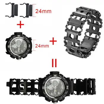 

1 Pair Men Titanium Steel Bracelet Watch Link Buckle Jewelry Accessories Multi-functional Tools