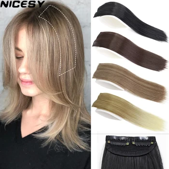 Synthetic Hair Pads Invisible Seamless Clip In Hair Extension Increase Hair Top Side Cover Hairpiece Hair Piece