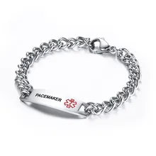 Идентификатор медицинской опасности браслет SOS для мужчин титановый браслет из нержавеющей стали крутой Подарок на годовщину дня рождения для мужчин ювелирные изделия