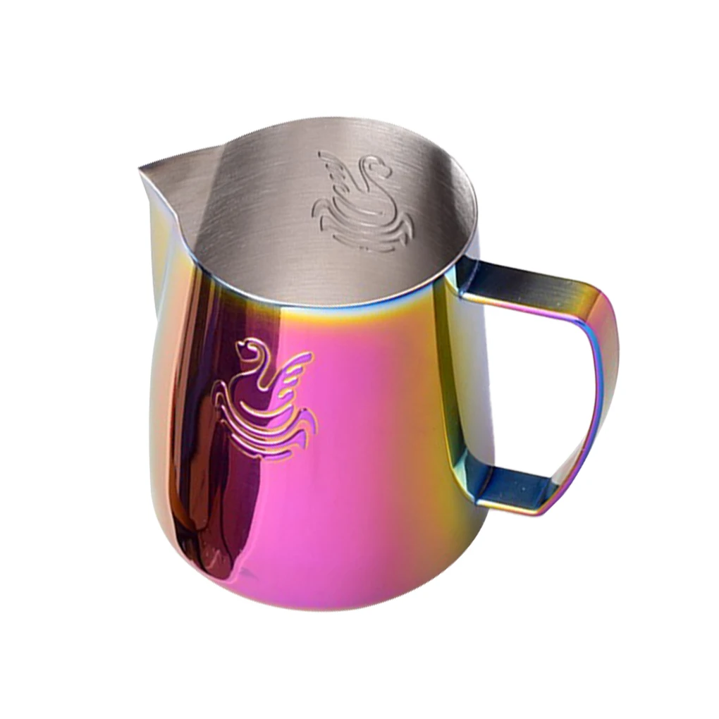 Stainless Steel Coffee Frothing Pitcher Pink Thicken 400ML/600ML Milk Jug Cream Frother Pitcher Latte Art Cup Bar Accessory