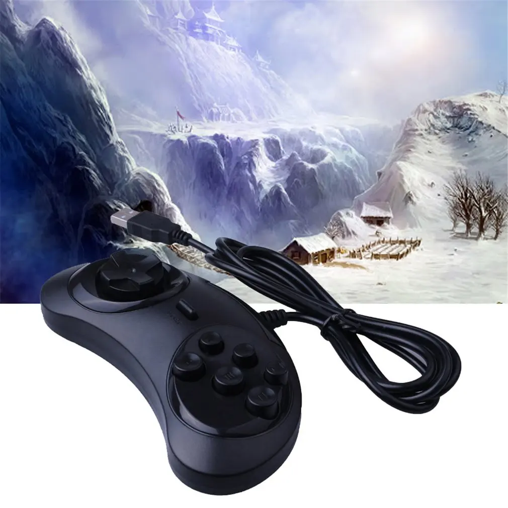 USB геймпад 6 кнопок игровой контроллер для SEGA джойстик держатель ПК MAC Mega Drive