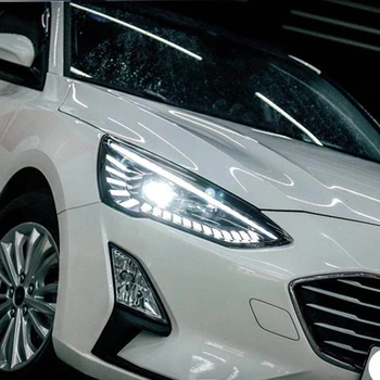 

1Pair LED Headlights Double Xenon Lens Car Accessories Daytime Running Lights Fog Light For ford focus 2019 Car Led Lights