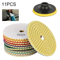 Tampons de polissage diamant humide, disque de ponçage, pour carrelage, marbre, granit, pierre Flexible, céramique, outils à main, 11 pièces 