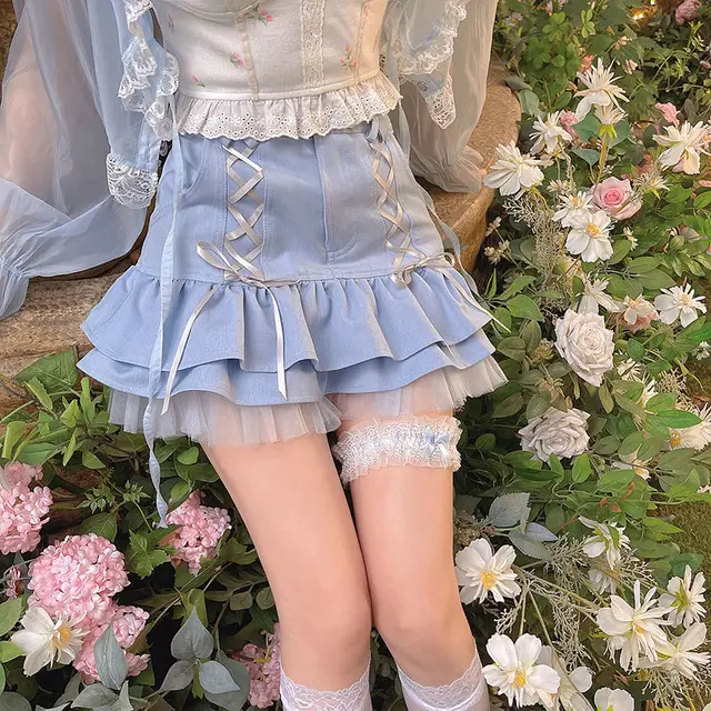 Kawaii Lolita Lace Bandage Skirt 3