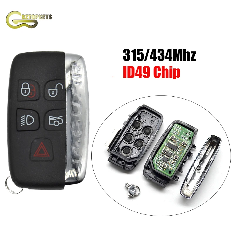 J0020 умный дистанционный ключ 5 кнопок 315/434Mhz ID49 чип для Jaguar XF XJ XL ключ без ключа