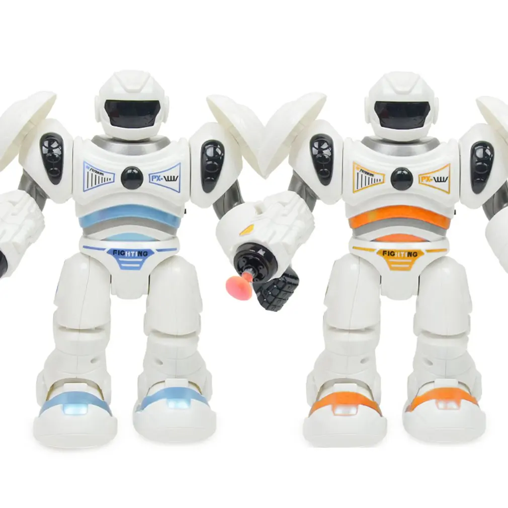 

0828A 2.0 Version Robot Sound And Light Music Space Police Walking Manually Shooting Playing Children's Puzzle Model Robots New