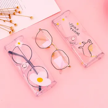 

Cute Transparent Glasses Case Carry Box Cartoon Fruit Letter Cactus Printed Sunglasses Box Eyewear Accessories Glasses Container