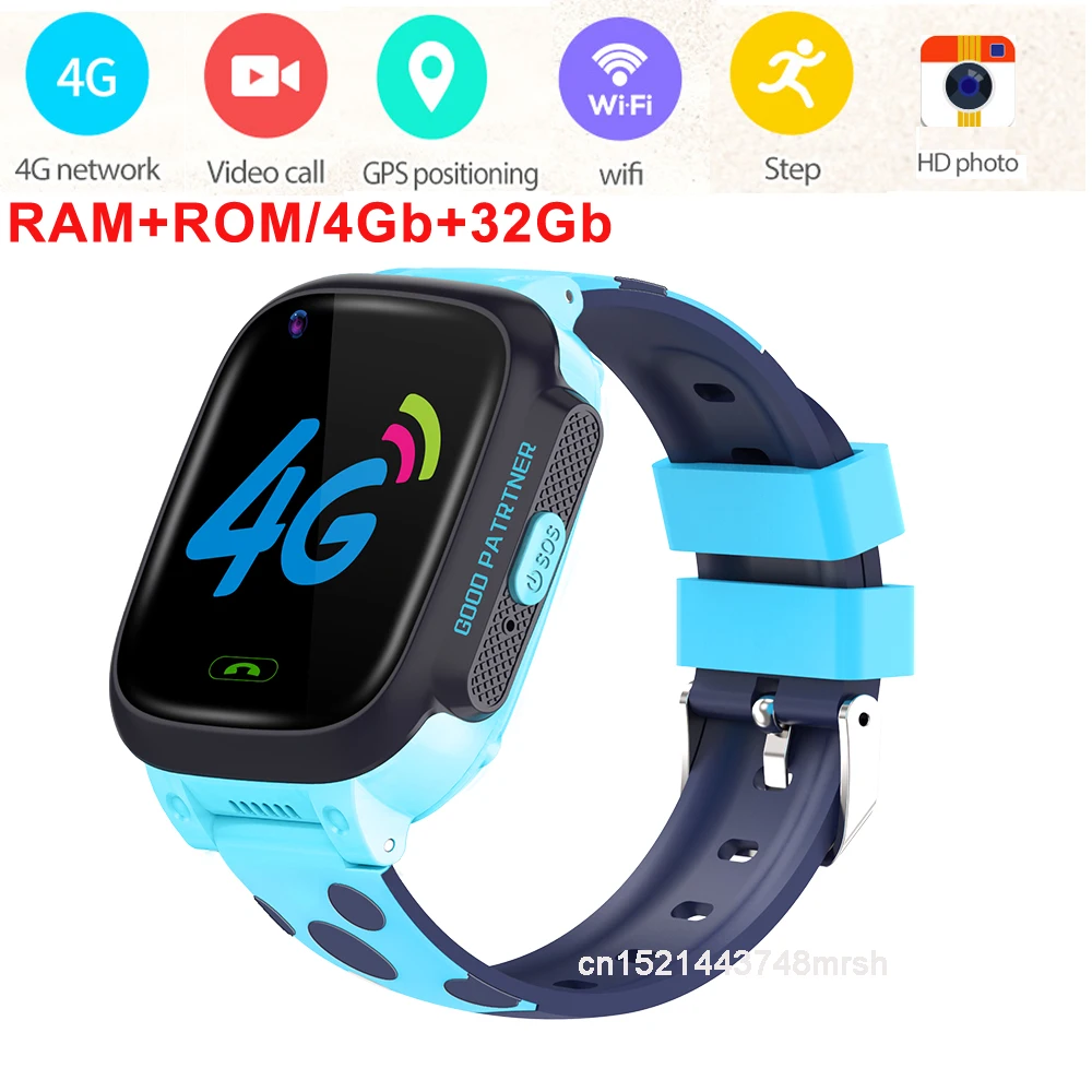 blue 4G Детские умные часы IP67 водонепроницаемые умные часы gps wifi трекер SOS телефон часы детские часы Детские умные часы y95 умные часы - Цвет: blue