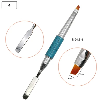 

Nail Brush 1pcs Nail Pen Blue and White Porcelain Metal Stylus Double-head Nail Brush and Spatula Uv Gel