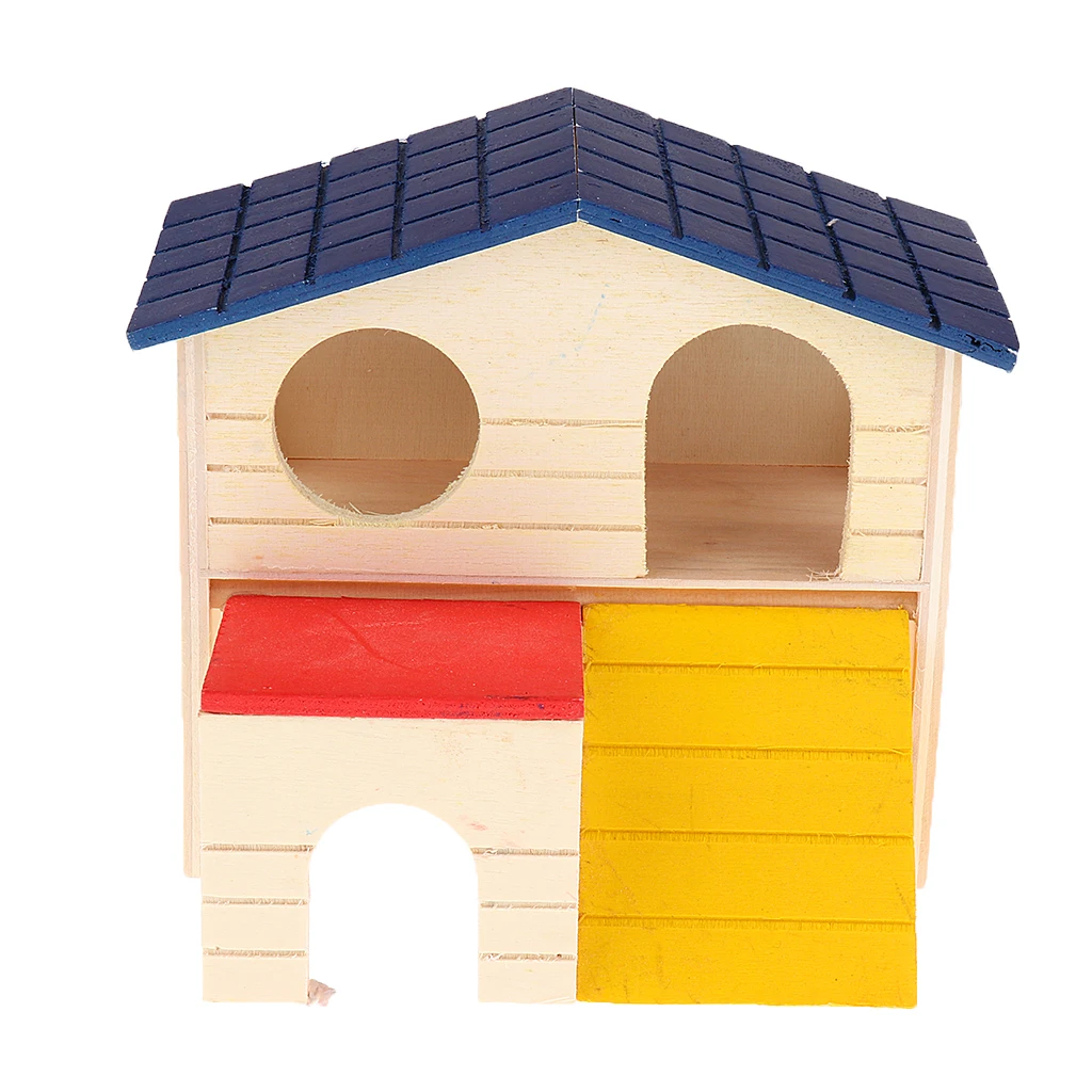 Wooden Hamster Mouse Gerbil Rat Pet Small Animal Hideaway House Cabin