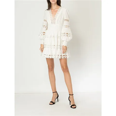 EASYSMALL, женское летнее платье, модное, сексуальное, высокого класса, Vestidos, вечерние, повседневные, кружевные, с высокой талией, с длинным рукавом, с v-образным вырезом, платья