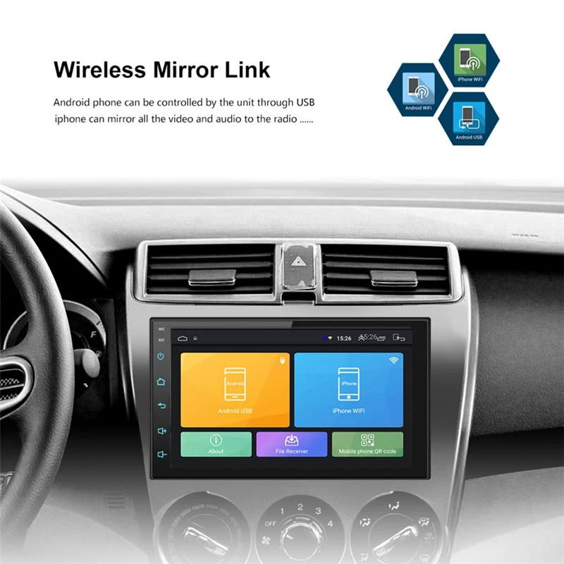 7 дюймов 2Din Универсальный gps навигации Bluetooth автомобильного радио Android 8,1 Wifi автомобильный аудио стерео FM USB MP5 емкостный Пресс Экран Ca