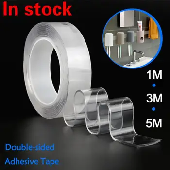 

1/2/3/5M Reusable Nano Adhesive Tape Double-Sided Traceless Washable Gel Tape Anti-Slip Multifunctional Nano PU Gel Tape Hot